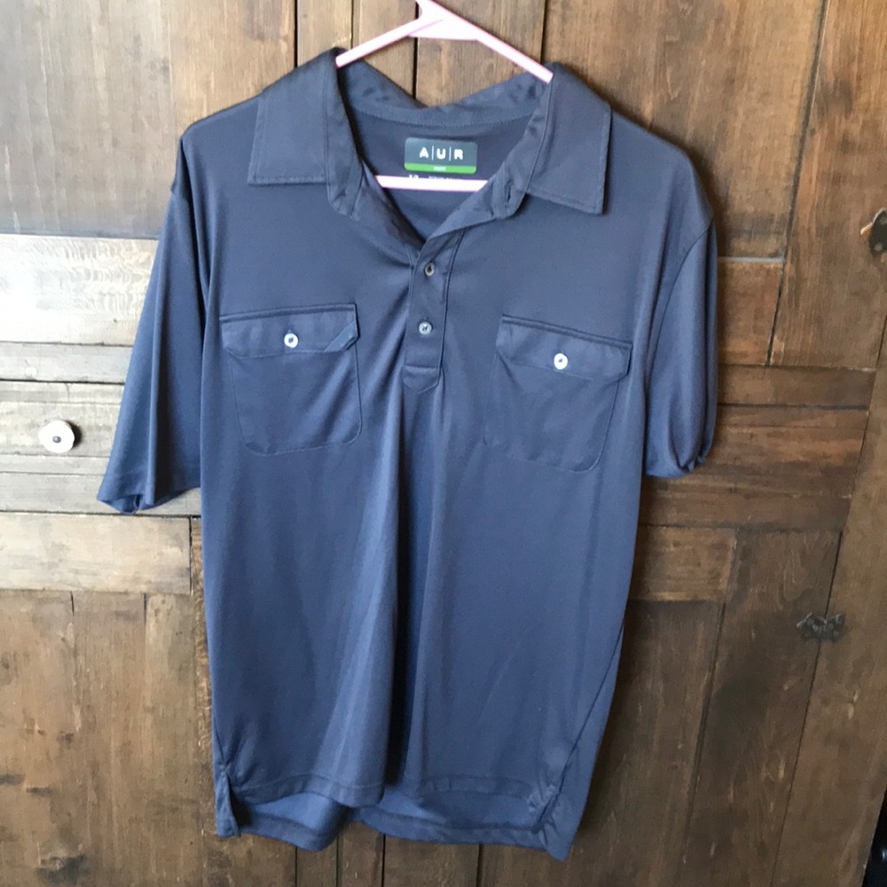 AUR gray button down